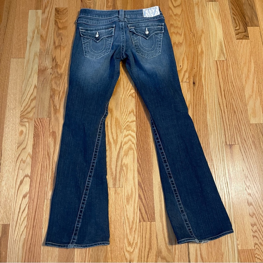True Religion Joey Flare Leg White Stitch Jeans Size 27 - Picture 10 of 11